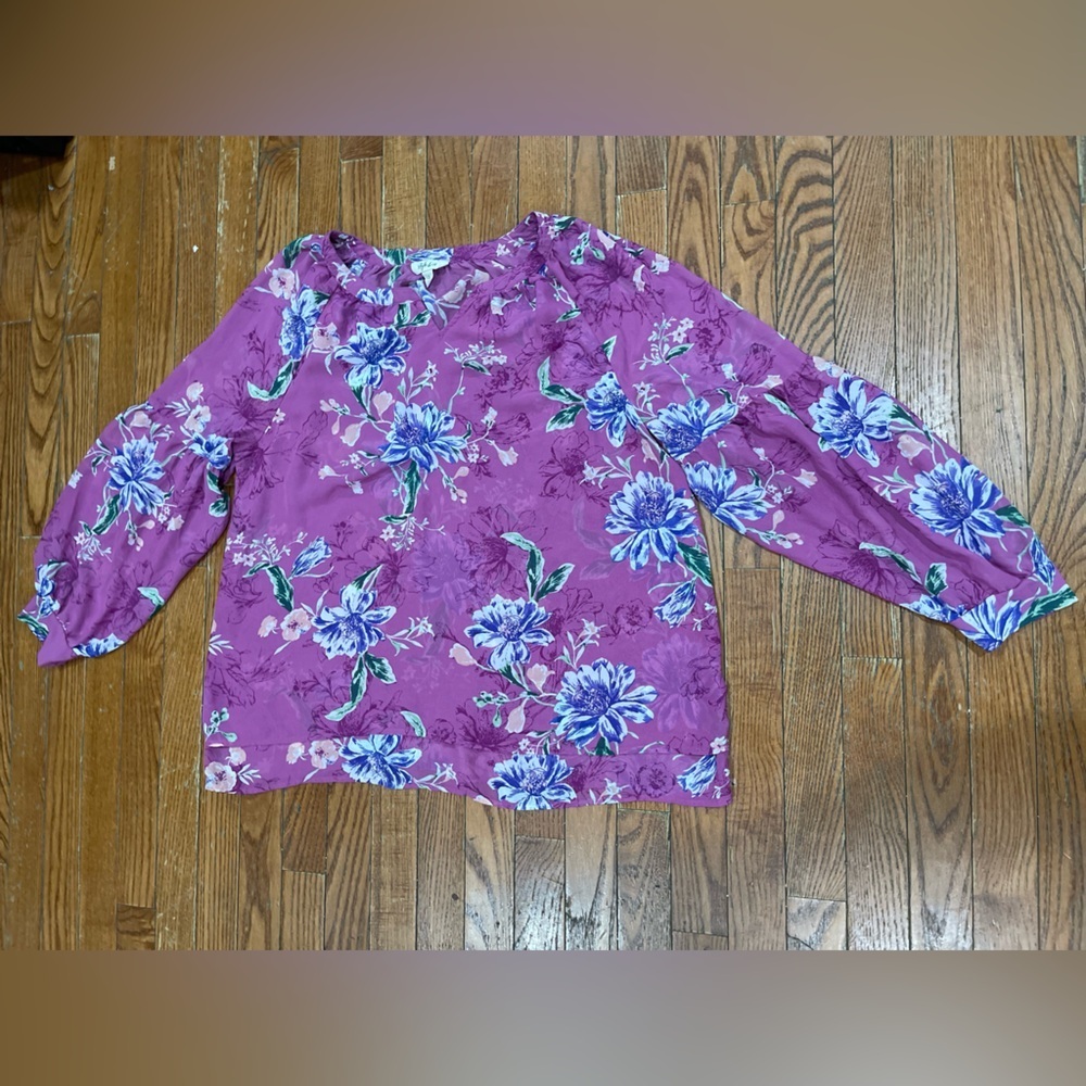 Style & Co. Purple Floral Blouse